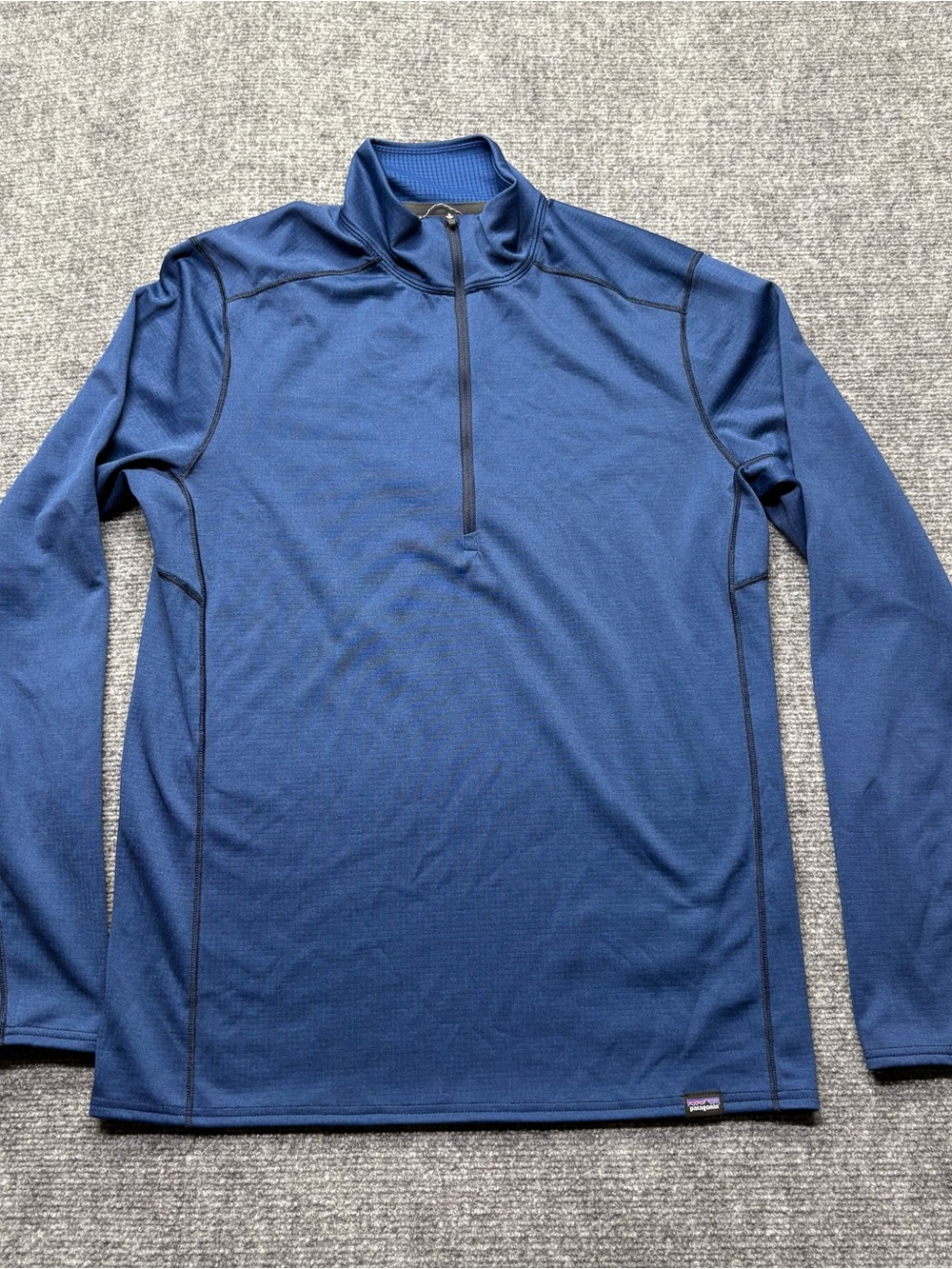 Patagonia Capilene Midweight Base Layer Mens Small Blue Zip Neck Polartec 44445